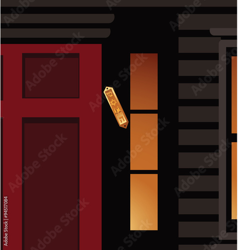 Hanukkah Front Door With Mezuzah Eps 10 Vector Royalty Free Stock