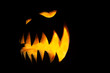 Spooky Halloween pumpkin with fangs