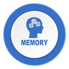 Aufkleber - memory blue circle 3d modern design flat icon on white background
