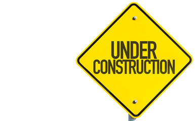 Under Construction sign isolated on white background