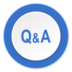 Aufkleber - question answer blue circle 3d modern design flat icon on white background