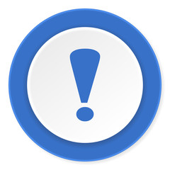 Aufkleber - exclamation sign blue circle 3d modern design flat icon on white background
