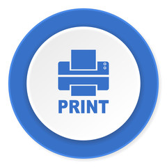 Aufkleber - printer blue circle 3d modern design flat icon on white background