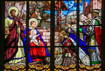 Papier Peint - Epiphany Stained Glass in Tours Cathedral - Three Kings