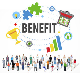 Poster - Benefit Advantage Compensation Reward Bonus Concept