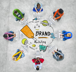 Sticker - Diverse People Computer Network Marketing Brand Concept
