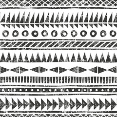 Wall Mural - vector hand drawn tribal pattern. primitive geometric background in grunge style.