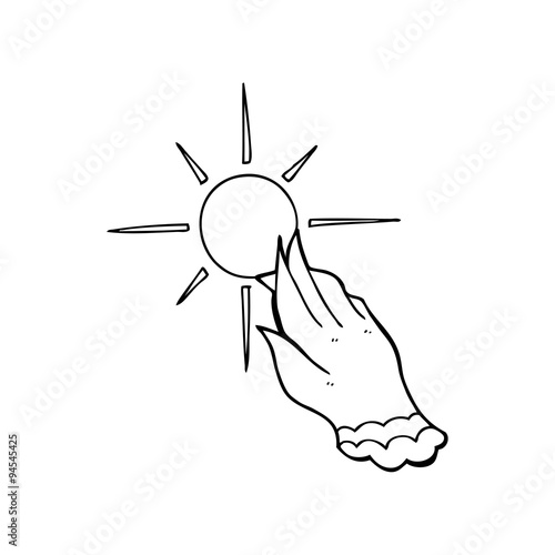 Line Drawing Cartoon Hand Reaching For Sun Buy This Stock Vector And Explore Similar Vectors At Adobe Stock Adobe Stock