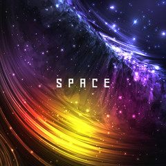 Wall Mural - colorful space galaxy background with shining stars and nebula. vector illustration for artwork, par