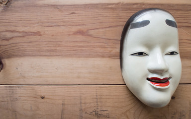 Traditional japanese theater masks made of iron