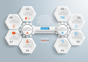 Hexagons 2 Gears Tab Infographic