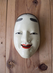 Wall Mural - Traditional japanese theater masks made of iron