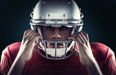 Wall Mural - Portrait of american football player