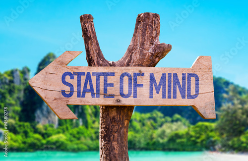 Fotografie, Obraz State of Mind arrow with beach background