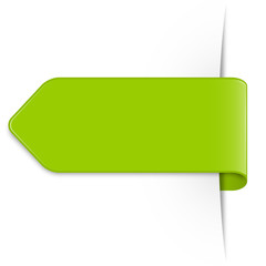 Wall Mural - Long light green arrow sticker with shadow & space for text