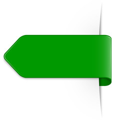 Wall Mural - Long green arrow sticker with shadow & space for text