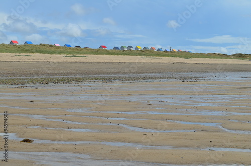Fotografie, Obraz Cabanes de plage à Gouville-sur-Mer (Manche-Normandie)