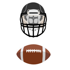 American football ball and helmet