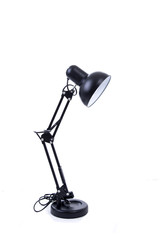 Vintage black desk lamp isolated on white