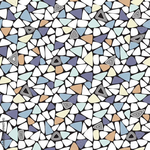 Fototapeta na wymiar Random mosaic seamless geometric pattern