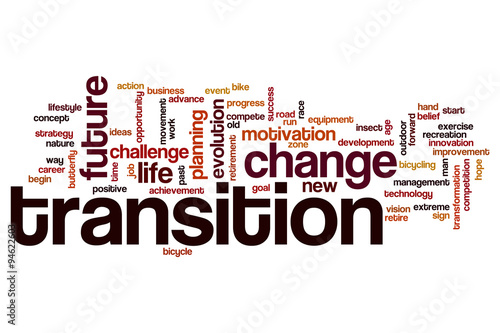 Fotografía Transition word cloud concept
