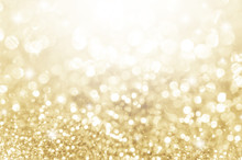 Lights On Gold With Star Bokeh Background.