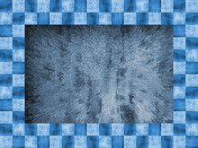 The Blue Wooden Frame Of Squares In A Checkerboard Pattern