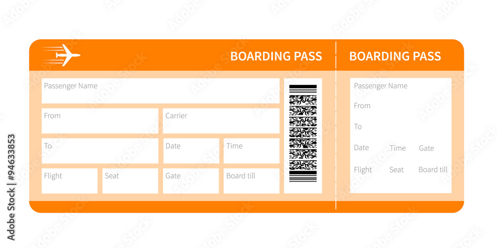 yellow boarding pass - obrazy, fototapety, plakaty 