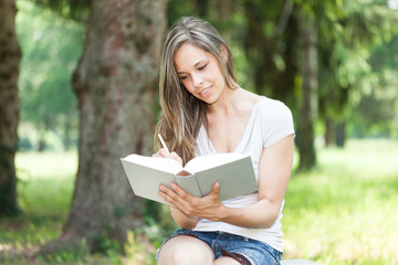 Woman reading a book