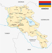 armenia road map with flag