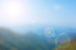 Blurred of landscape moutain with sun ray background