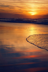 Wall Mural - beach shore at sunset