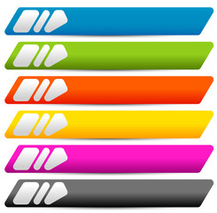 Poster - Set of blank rectangular button backgrounds with arrows