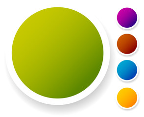 Poster - Empty circle button, icon backgrounds in smooth colors