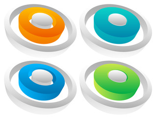 Leinwandbilder - 3d Colorful circle elements. editable vector graphic.