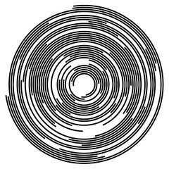Poster - Concentric segments of circles, random lines following a circle