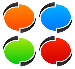 Poster - Circle, oval, ellipse design elements / backgrounds. vector grap