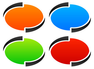 Poster - Circle, oval, ellipse design elements / backgrounds. vector grap
