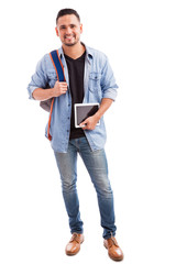 Wall Mural - College student with a tablet