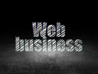 Web development concept: Web Business in grunge dark room