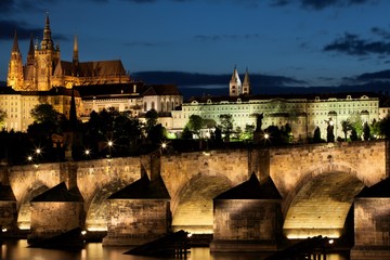 Wall Mural - Prague in Czech Republic. View of Prague Castle (Hradcany) and the Cathedral.