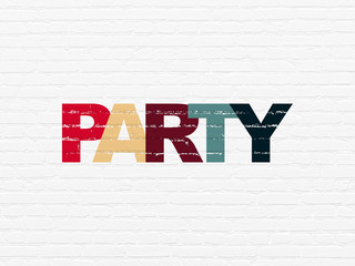 Canvas Print - Entertainment, concept: Party on wall background