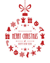 Wall Mural - christmas ball ornaments red isolated background