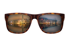 Sunglasses With Beautiful Panorama Of Hong Kong