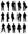Set Of Workers Silhouettes