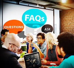 Sticker - FAQs Frequently Asked Questions Solution Concept