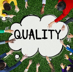 Wall Mural - quality grade level guarantee value status concept