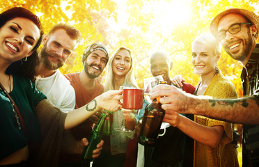  Diverse People Friends Hanging Out Happiness Concept