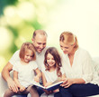 © Syda Productions - happy family with book at home