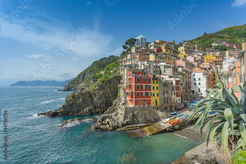 Board z aluminiowym obramowaniem Riomaggiore na Cinque Terre Włochy